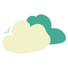 Clouds with Flying Bird Illustration