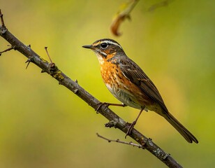 Small Bird Perched on Branch, Detailed Wildlife Photography
