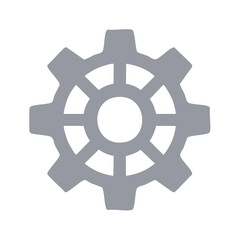 Fototapeta premium Simple gray gear icon representing mechanical parts and engineering concepts