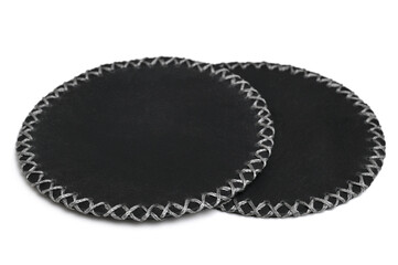 Black leather coasters