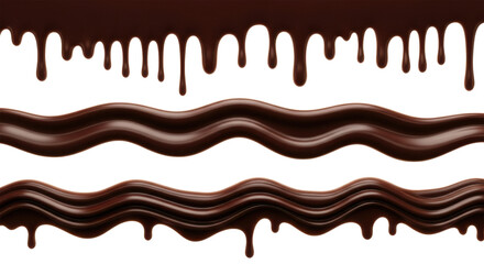 Rich Melted Chocolate Sauce Drips and Seamless Sweet Creamy Liquid Streams