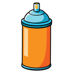 Stylized Orange Spray Paint Can with Blue Top and Yellow Nozzle spray can aerosol can