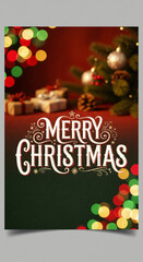 Merry Christmas Celebration &ndash; Festive Holiday Social Media Post Design