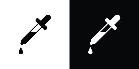 Eye dropper half icon design concepts. Clipart design set