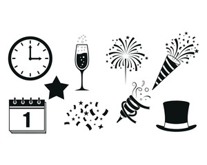 Festive event party icons kit