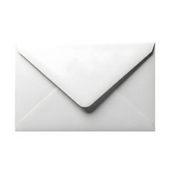 A pristine white envelope, sealed and ready for mailing, isolated on a transparent background