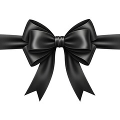 Elegant Black Satin Bow on a transparent Background