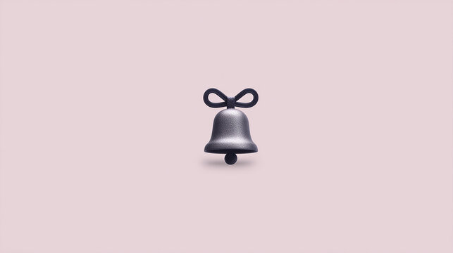Sleek black bell with a stylish bow sits against a soft pink backdrop, blending simplicity with modern flair. Elegant and eye-catching design.