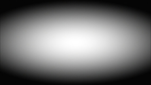 Black and white radial border vignette abstract background. Smooth gradient blend. Central light glow. Soft, blurred edges. Noise grain texture. Grayscale fade. Minimal monochrome light burst effect