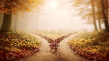Psychology and personal growth concept, forked road as life decision symbol
