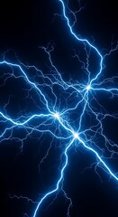 Intense display of electric discharges in the sky, thunderbolt strikes