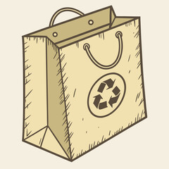 Eco friendly shopping bag promotes sustainability, showing a commitment to recycling and conscious consumerism, perfect for branding or environmental campaigns