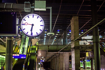 Round clocks in underground stations in Berlin