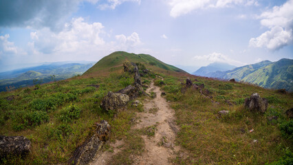 Landscape shot of beautiful green mountains. Landscape shot of beautiful green western ghats of Karnataka.