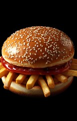 Gourmet Sandwich and Crispy Side Fries