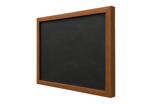 Blank chalkboard with wooden frame providing copy space for learning and education concepts