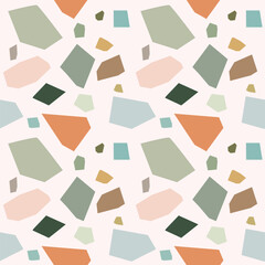 seamless terrazzo style abstract background, retro style, for  cards, posters, covers, banners, or branding. Vector illustration