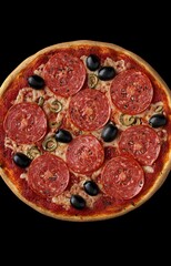 Savory Salami Pizza with Tomato Slices