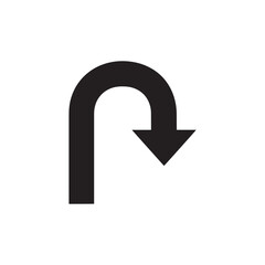 U-Turn Arrow Symbol – Traffic Road Direction Sign Vector