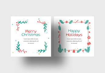 Simple Red and Green Festive Layouts