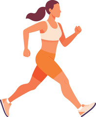 Woman Running Fitness Illustration