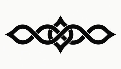 Abstract black celtic knot design on white background. Intricate interwoven lines form a repeating pattern. Elegant and timeless symbol of heritage and culture.