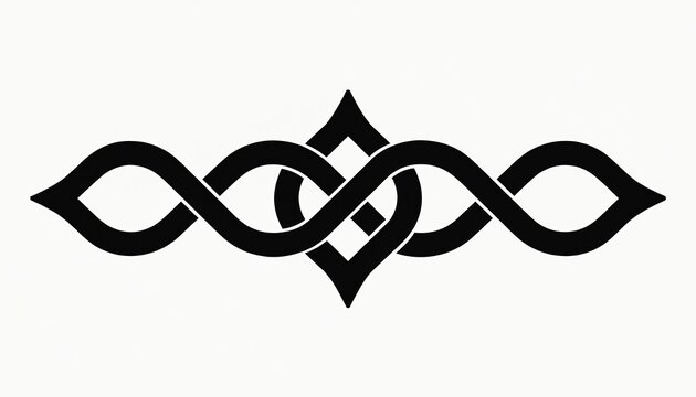 Abstract black celtic knot design on white background. Intricate interwoven lines form a repeating pattern. Elegant and timeless symbol of heritage and culture.
