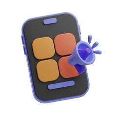 Smartphone with Megaphone Icon