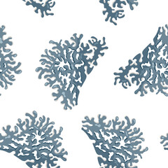 Underwater Vector Seamless Pattern with Corals. Perfect for wallpaper, decor and packaging.