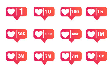 Social Media Notification Template Set PNG Vector Illustration