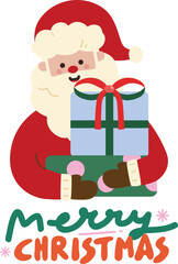 Santa Claus Merry Christmas Cute Illustration