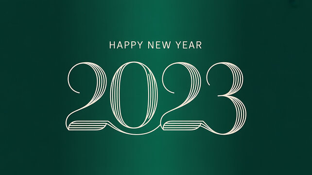 Elegant 2023 Happy New Year typography with festive celebration vibes