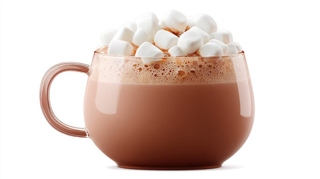 Indulge in a comforting mug of hot chocolate, topped with fluffy marshmallows. Perfect for a cozy treat. Enjoy warmth in every sip!