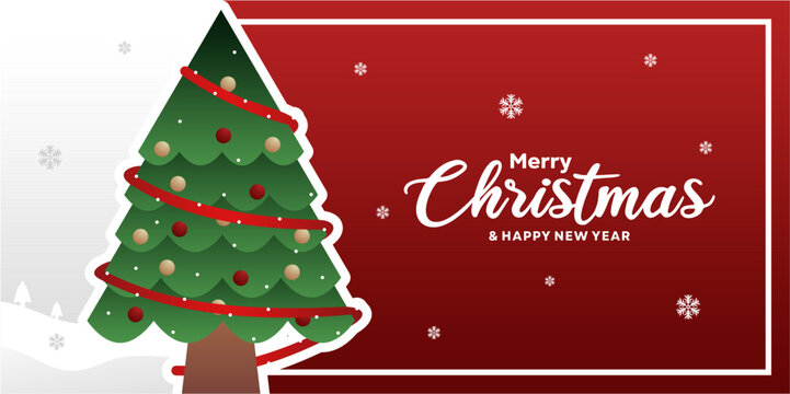 Merry Christmas and happy new year banner design