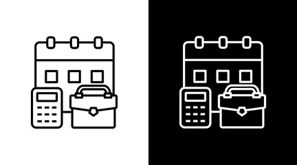 Financial Planning  White Icon Set Design