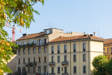 old European houses on the main street of the old town	