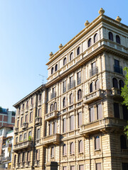 old European houses on the main street of the old town	