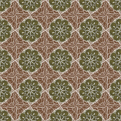 Cycle Ikat pattern on orange base