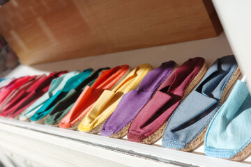 colorful shoes in a row