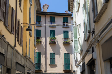 an old European house in Italian style on the street
