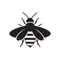 Bee icon silhouette vector flat illustration design on white background