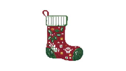 Christmas stocking cross stitch art