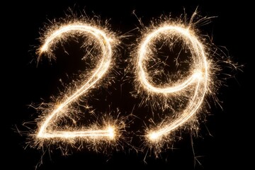 Sparkler Number Representation for Celebratory Events or Occasions