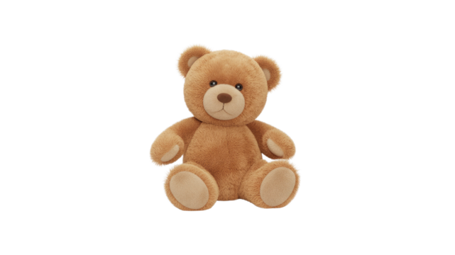 Cute brown teddy bear sitting up