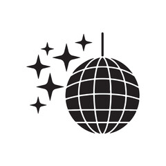 Disco Ball and Sparkles Vector Icon