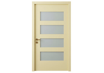 Isolated door for building construction with four windows for home decor, modern house, interior design