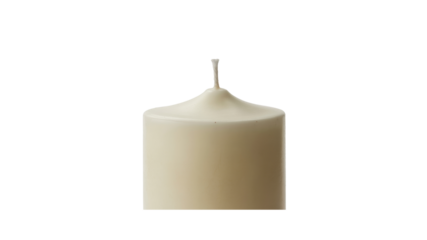 Unlit white candle on black background