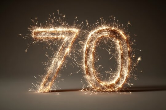 Sparkling Number Seventy Celebrating a Milestone with Light and Joy