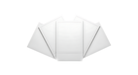 White origami geometric shape isolated on transparent background