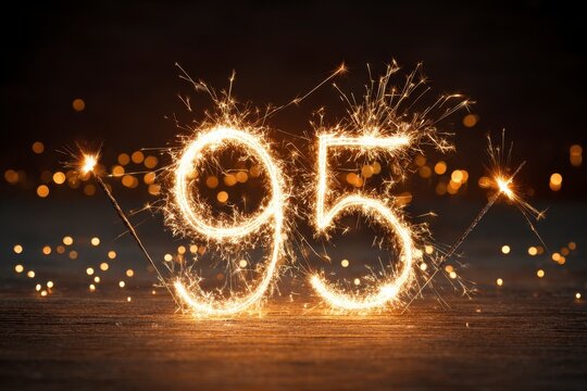 Sparkler Numbers 9 and 5 for Celebration or Anniversary Occasion - Powered by Adobe